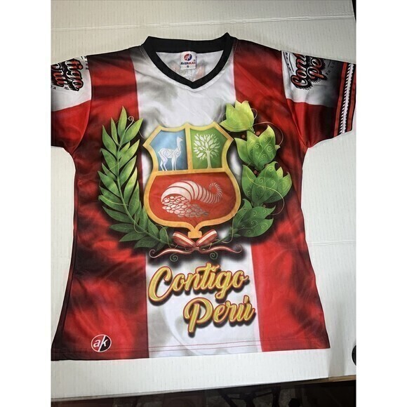 Akerman Contigo Peru‎ Men’s Soccer Shirt Size Small - Picture 1 of 6